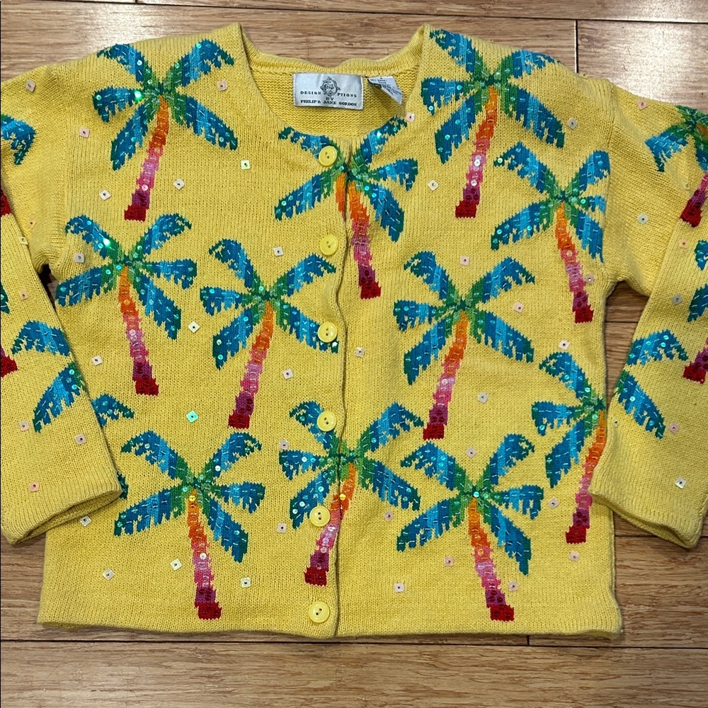 Philip & Jane Gordon Coconut Girl Vintage 90’s Tropical Sweater Women’s S